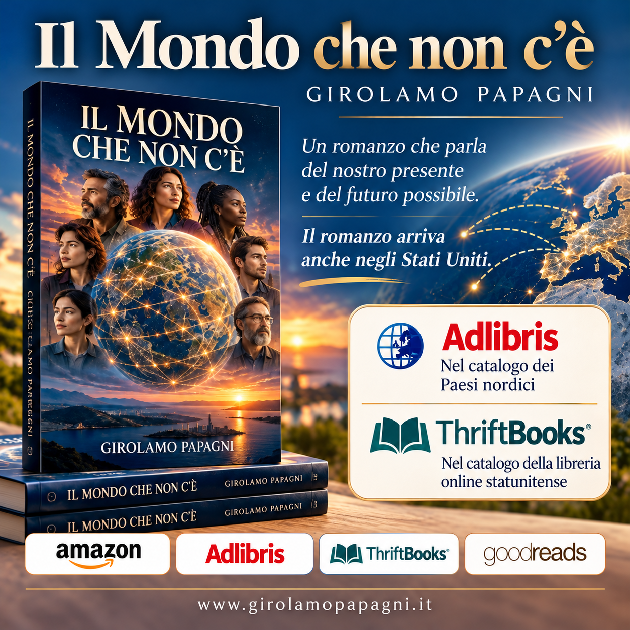 Locandina del romanzo Il Mondo che non c’è: presente nei cataloghi Adlibris e ThriftBooks
